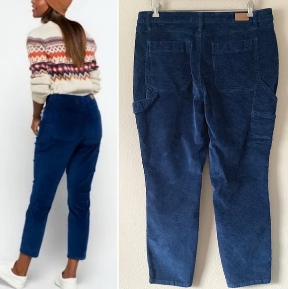Judy Blue Slim Fit Blue Corduroy Carpenter High Waist Pants Fall favorite sz 30 - Picture 1 of 8